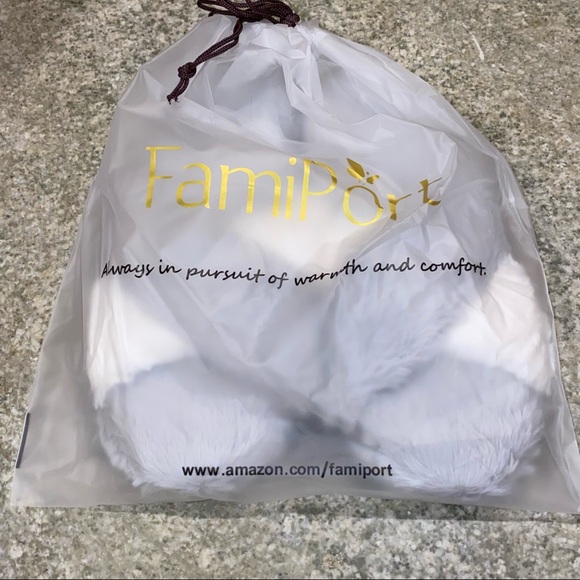 NEW Plush Memory Foam Non-Slip Water-resistant Slippers - GREY & WHITE - Picture 9 of 9